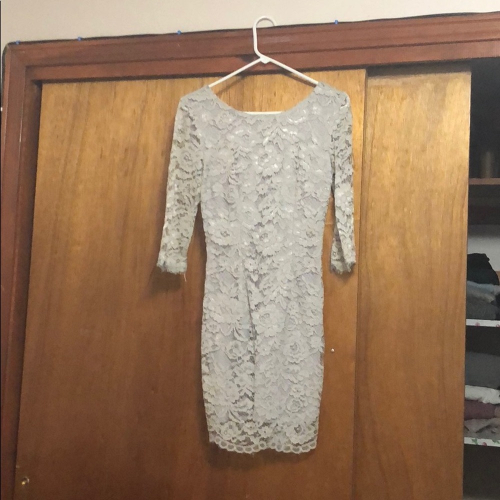 Grey Mini Body-con Long Sleeve Dress